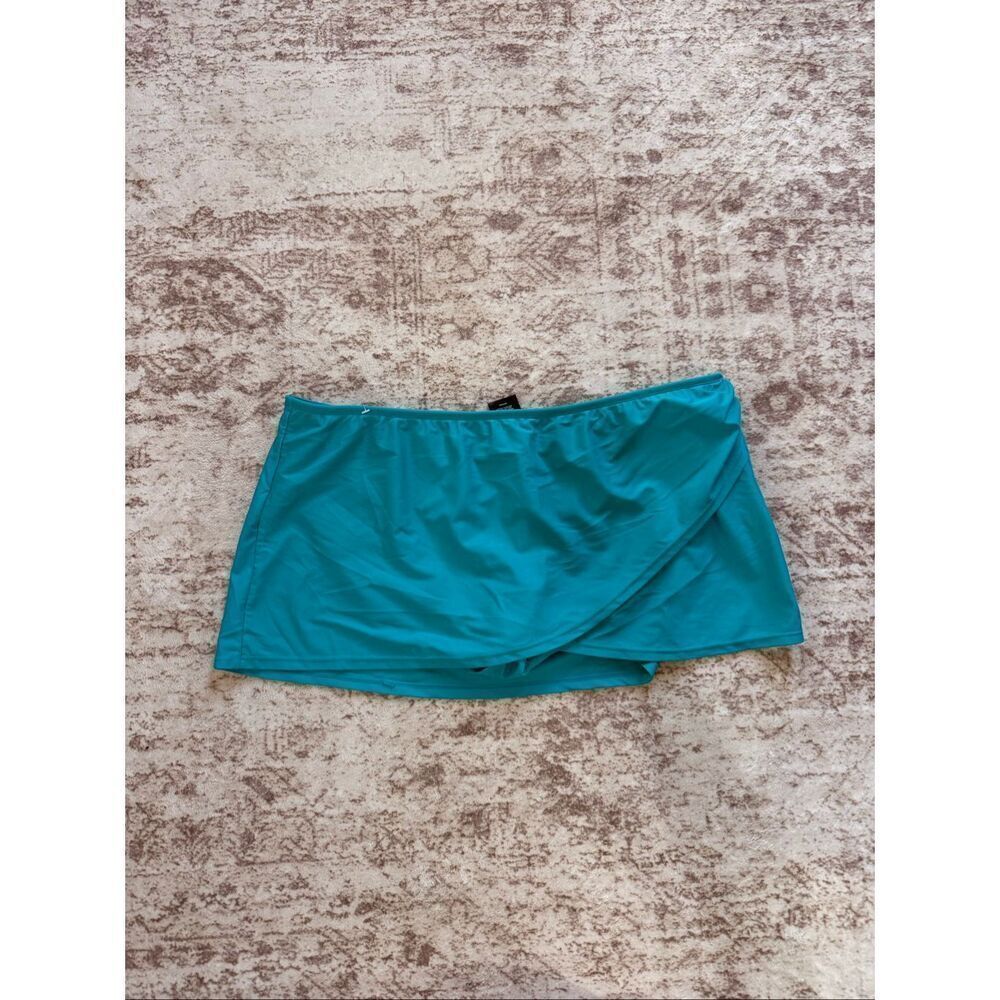 Catalina Women's Pull-on Swim Skirt Bottom With Built-in Brief Teal XL NWOT